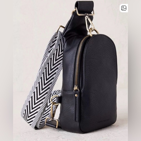 Anthropologie Handbags - Anthropologie Liberty Swing Bag in Black Vegan Leather